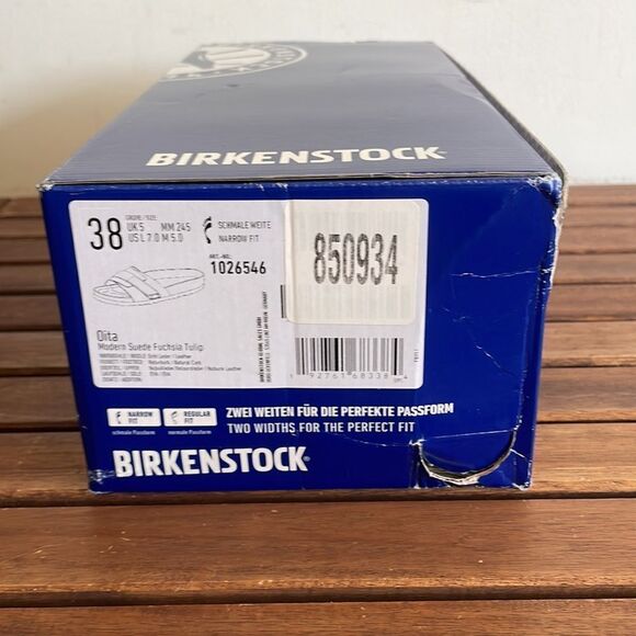Birkenstock Oita Suede Leather Sandals Fuchsia Tulip EU38/US Women 7(Box Crushed - Picture 11 of 13